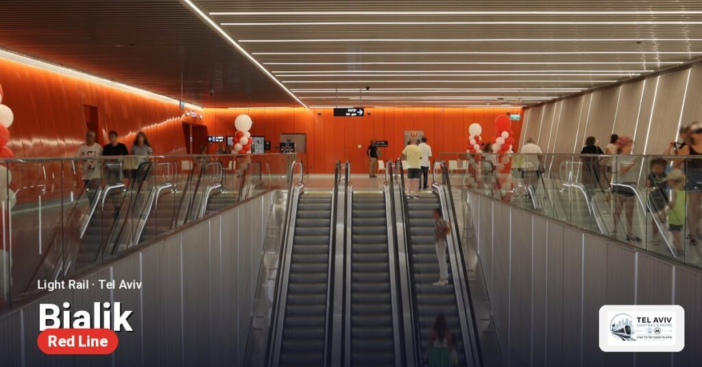 Bialik station on the Red Line of the Tel Aviv light rail
